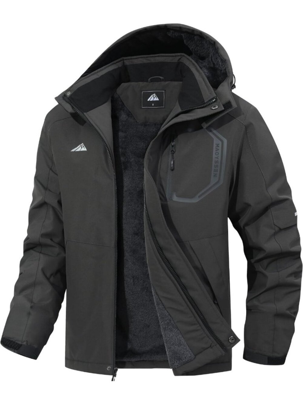 Men's Hooded Ski Jacket - Waterproof, Insulated, Warm Winter Outerwear